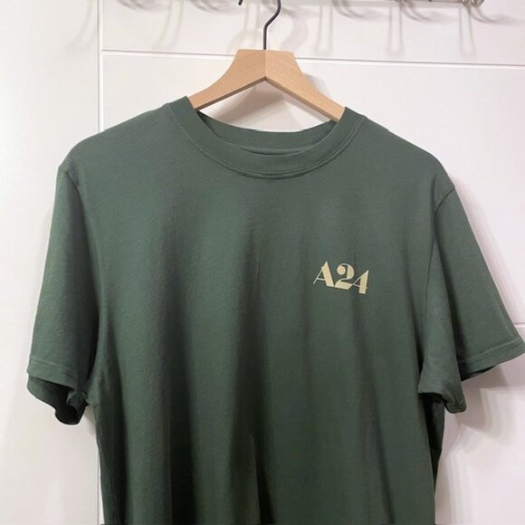A24 Film Studio Hunter Green Logo Graphic Tee Short Sleeve Shirt Large Cotton - Picture 4 of 16